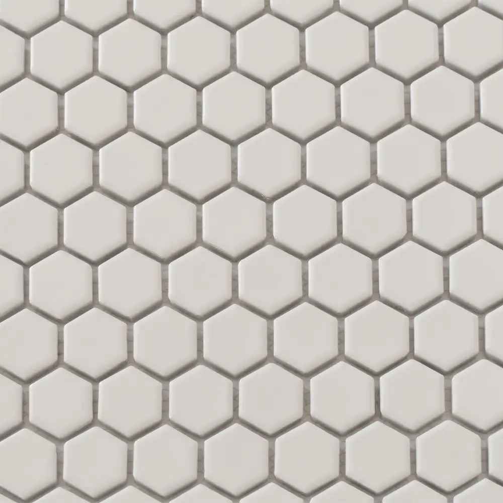 1'' White Matte Hexagon Porcelain Mosaic | Tile Club