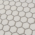 1'' White Matte Hexagon Porcelain Mosaic | Tile Club