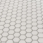 1'' White Matte Hexagon Porcelain Mosaic | Tile Club