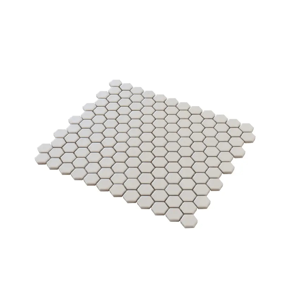 1'' White Matte Hexagon Porcelain Mosaic | Tile Club