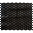 1'' Black Matte Hexagon Porcelain Mosaic | Tile Club