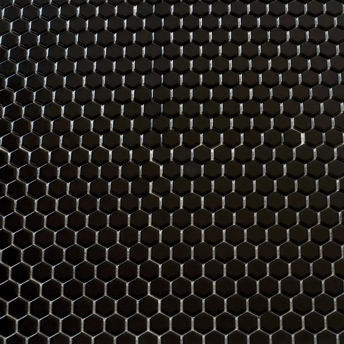 1'' Black Matte Hexagon Porcelain Mosaic | Tile Club