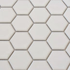 2'' White Matte Hexagon Porcelain Mosaic