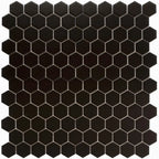 2'' Black Matte Hexagon Porcelain Mosaic | Tile Club