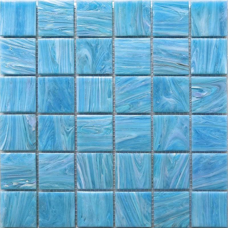Ocean Surf Glossy Mixed Squares Glass Pool Tile