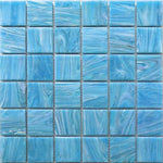 Ocean Surf Glossy Mixed Squares Glass Pool Tile