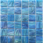 Pool Splash Glossy Mixed Squares Glass Tile