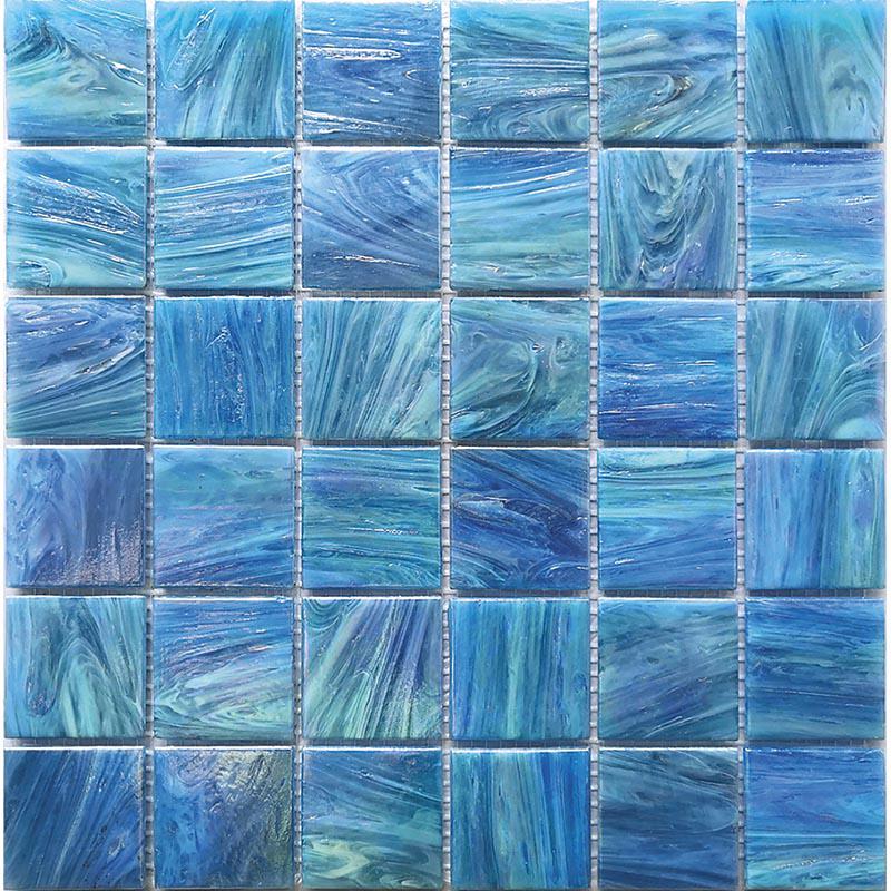 Pool Splash Glossy Mixed Squares Glass Tile