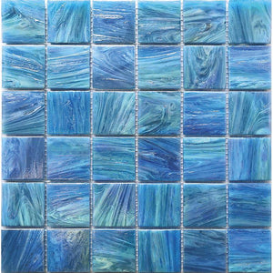 Pool Splash Glossy Mixed Squares Glass Tile
