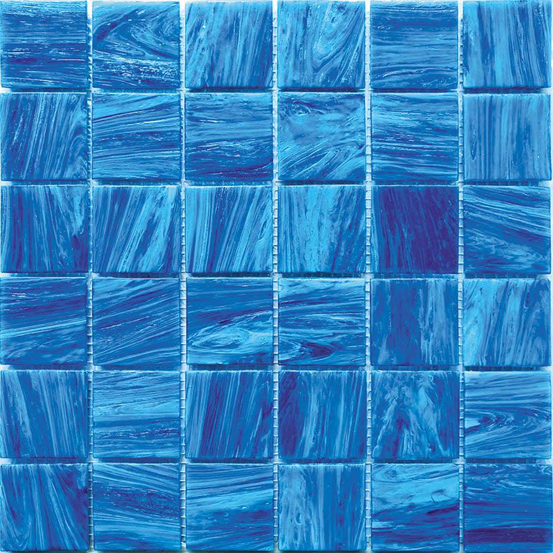 Underwater Pool Blue Mixed Squares Glass Tile