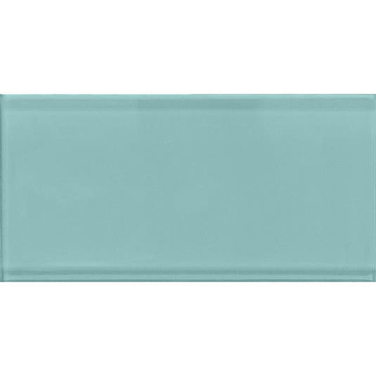 Glacier Aqua 3X6 Polished Glass Subway Tile | Tile Club
