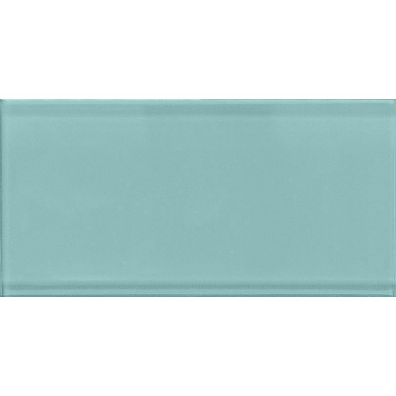 Glacier Aqua 3X6 Polished Glass Subway Tile | Tile Club