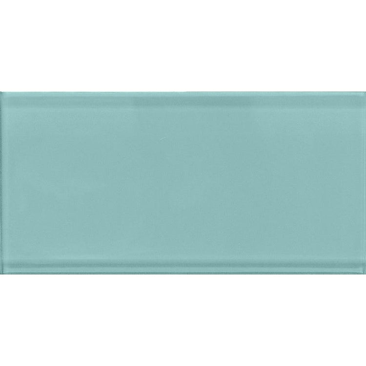 Glacier Aqua 3X6 Polished Glass Tile Sample