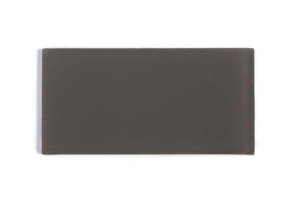 Glacier Dark Gray 3"x6" Frosted Glass Tile Sample