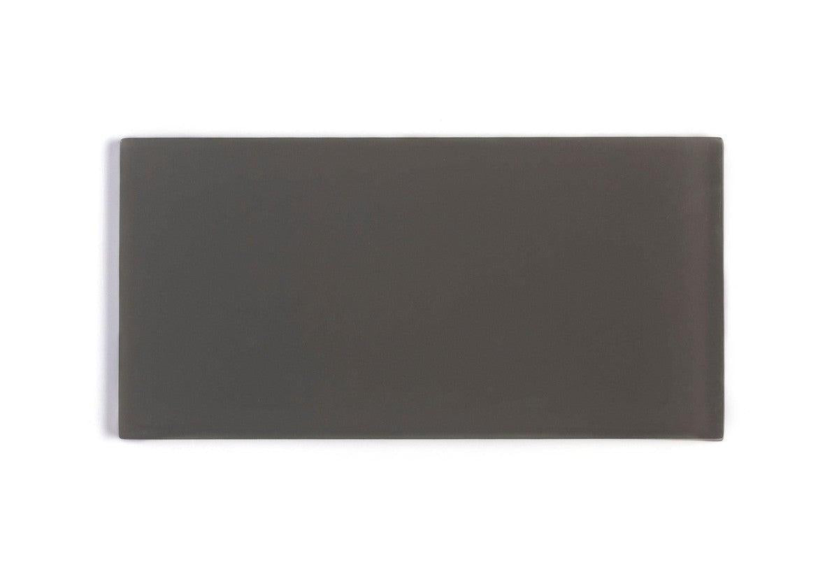 Glacier Dark Gray 3"x6" Frosted Glass Tile Sample