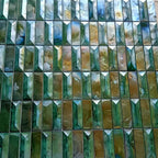 Prism Jade Beveled Brick Cast Glass Mosaic Tile | Tile Club