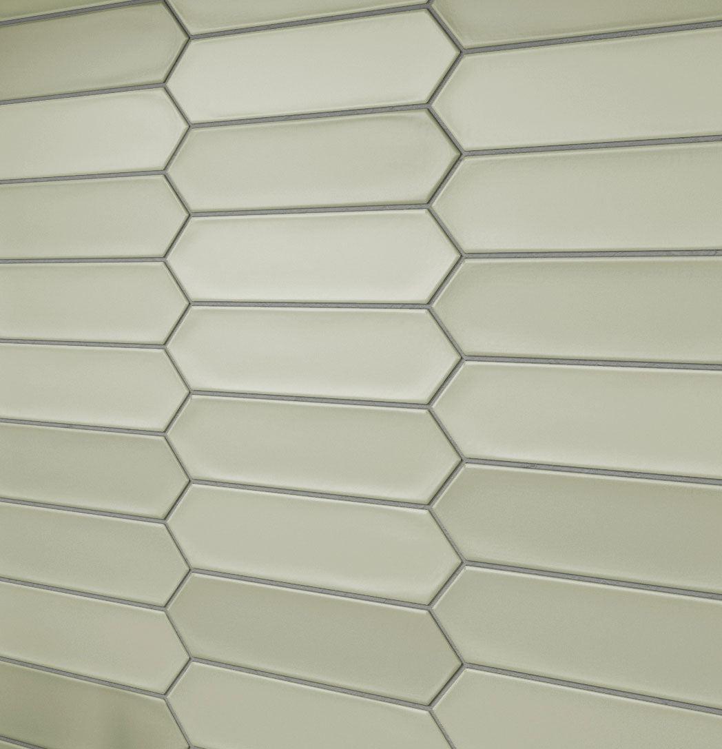 Green picket ceramic bathroom tile