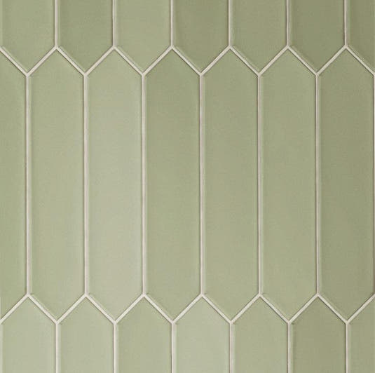 Green picket ceramic wall tile