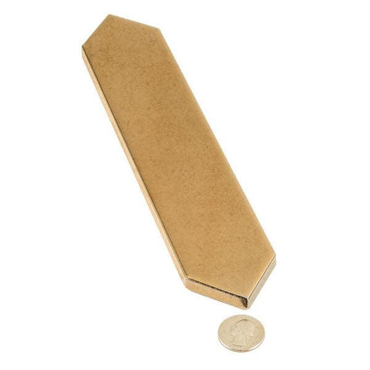 Gold ceramic tile with coin