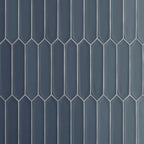 Navy blue ceramic picket tile