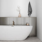 Silver ceramic picket tile bathroom wall