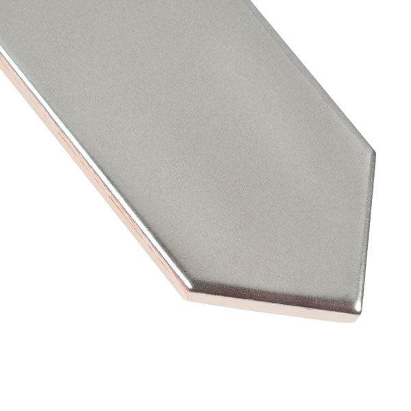 Silver ceramic tile close-up