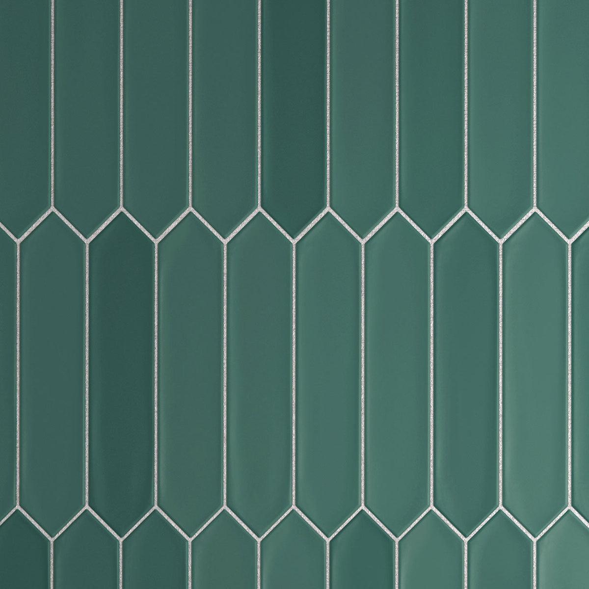 Palisades Viridian Picket Ceramic Tile | Colorful Wall, Backsplash