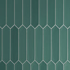 Green ceramic picket tile