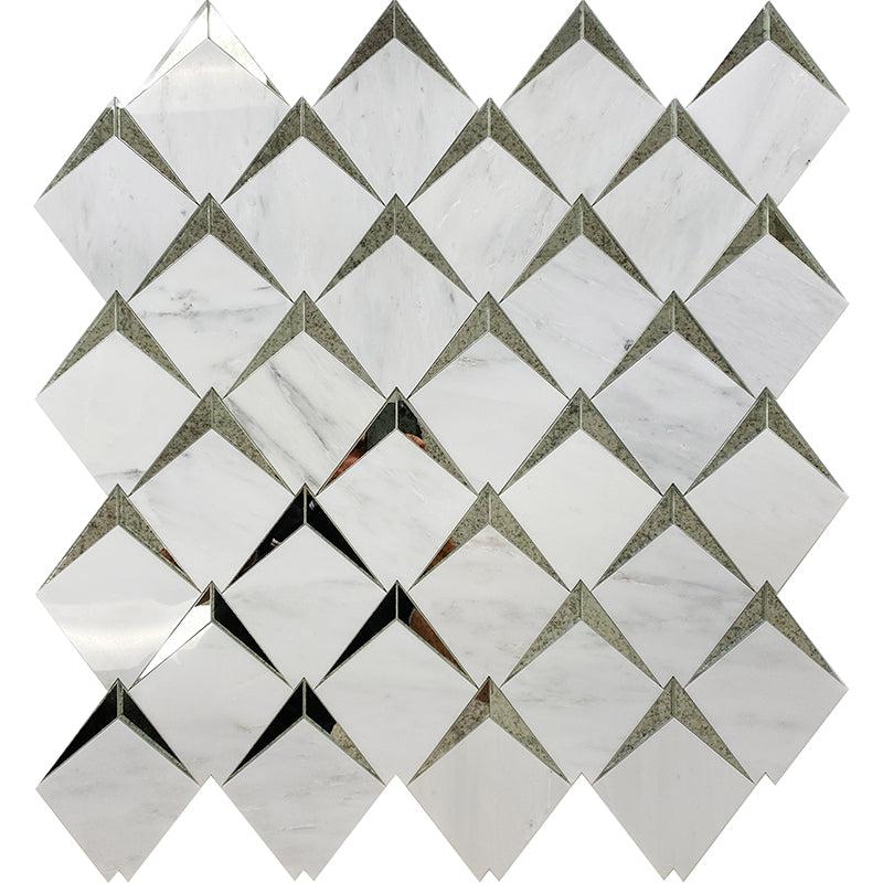 Arrowhead Antique Mirror Glass Marble Mosaic Tile