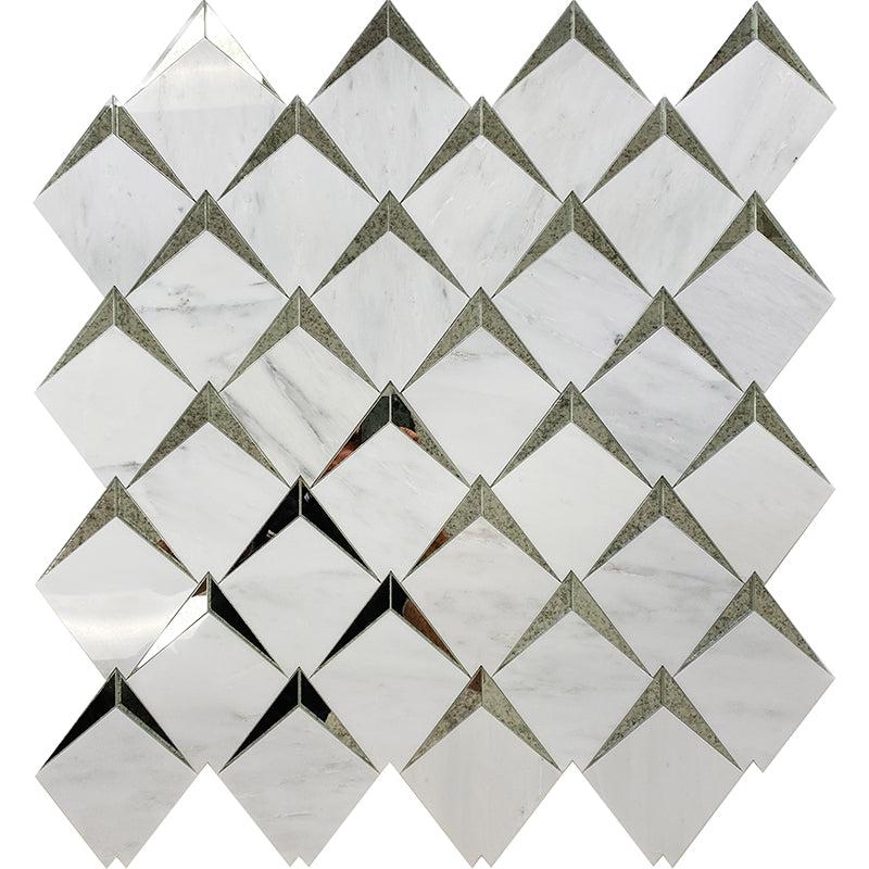 Arrowhead Antique Mirror Glass Marble Mosaic Tile | Tile Club