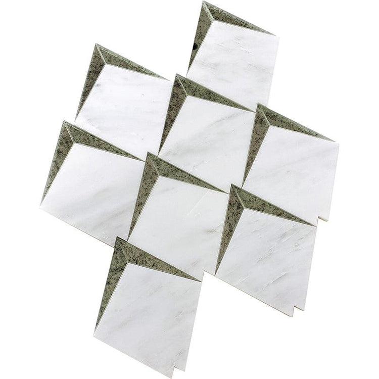 Arrowhead Antique Mirror Glass Marble Mosaic Tile | Tile Club
