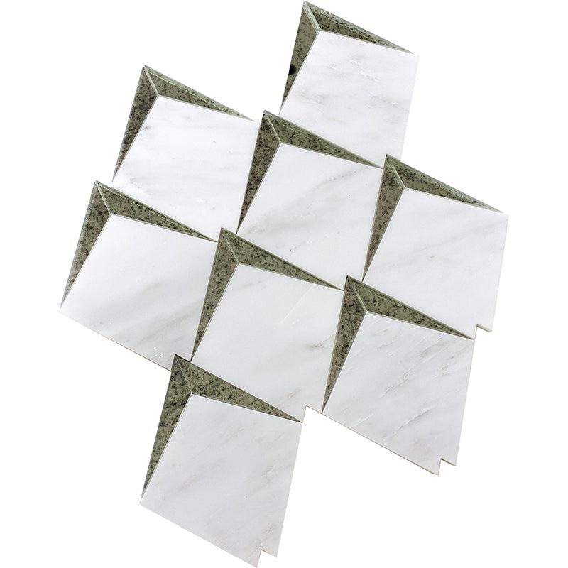 Arrowhead Antique Mirror Glass Marble Mosaic Tile | Tile Club