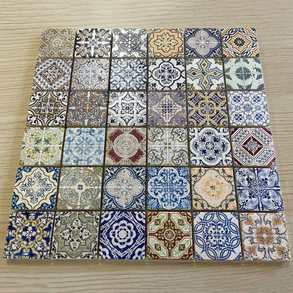 Colorful Patterned Tiles with Spanish Designs