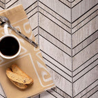 wood textured marble chevron tile