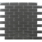 Dark Gray Glass Brick Tile | Tile Club