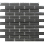 Dark Gray Glass Brick Tile Sample