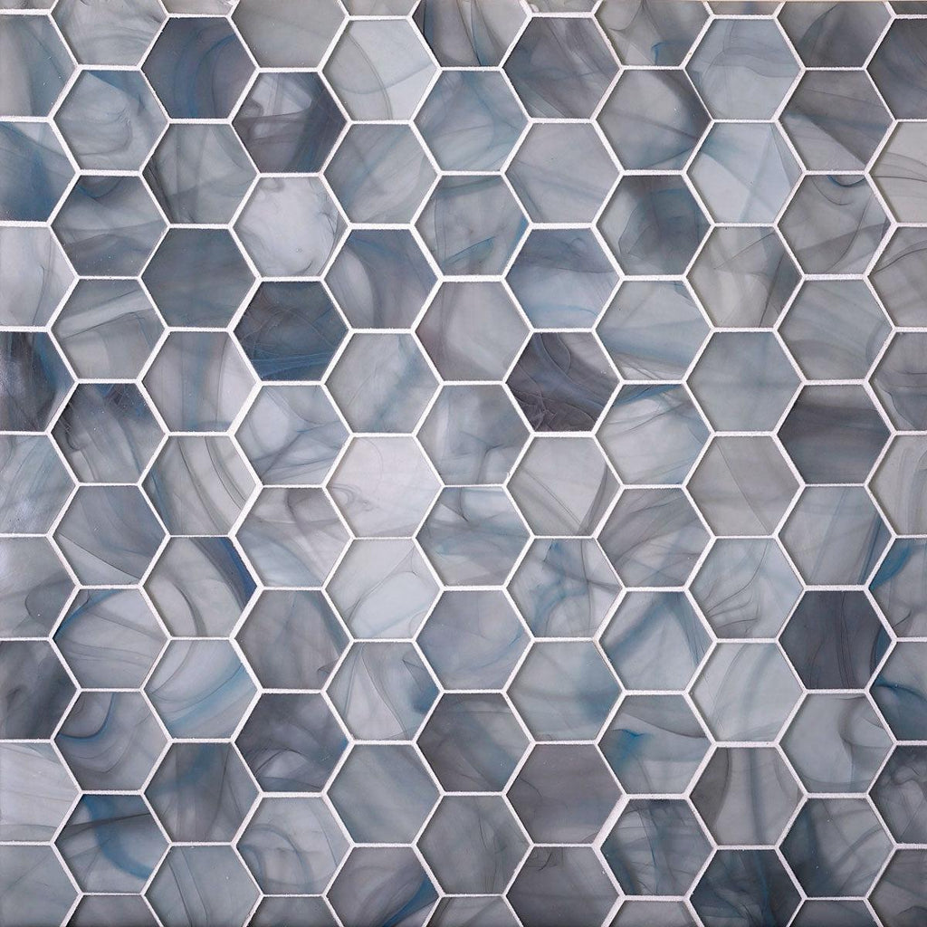 Sea Glass Hexagon Blue Mosaic Tile | Tile Club