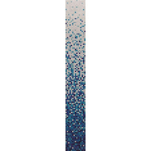 White and Multi Blue Gradient Mixed Squares Glass Pool Tile Sample