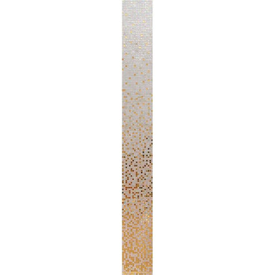 Shimmery Gold and While Gradient Mixed Squares Glass Tile