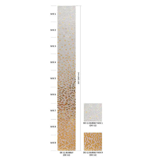 Shimmery Gold and While Gradient Mixed Squares Glass Tile DISC | Tile Club
