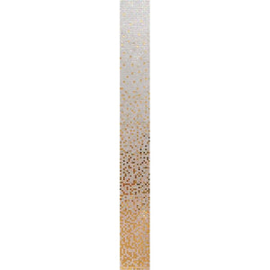 Shimmery Gold and While Gradient Mixed Squares Glass Tile Sample
