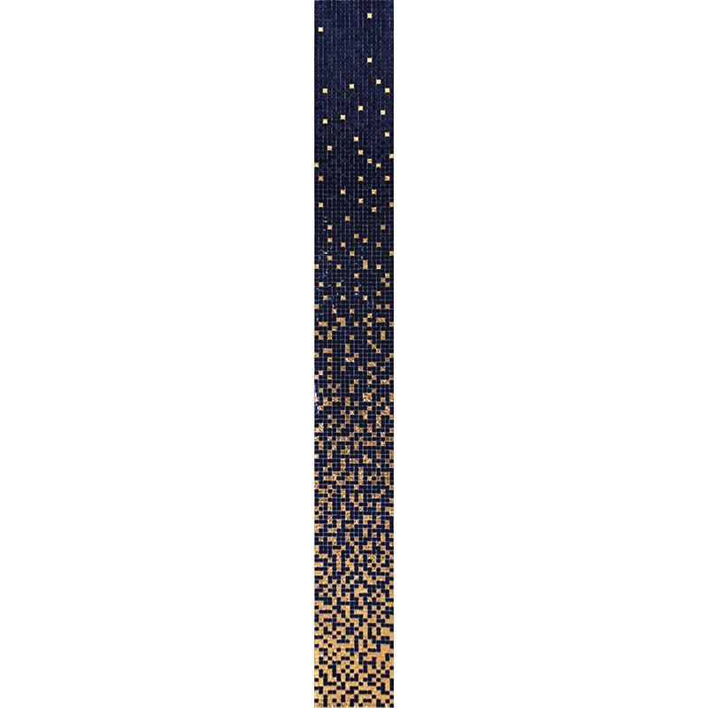 Navy Blue and Gold Gradient Mixed Squares Glass Tile DISC | Tile Club