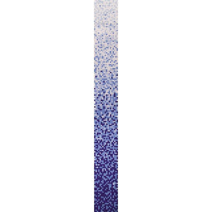 White and Blue Violet Gradient Mixed Squares Glass Pool Tile Sample