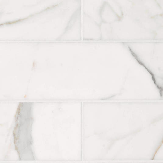 Calacatta gold marble subway tiles