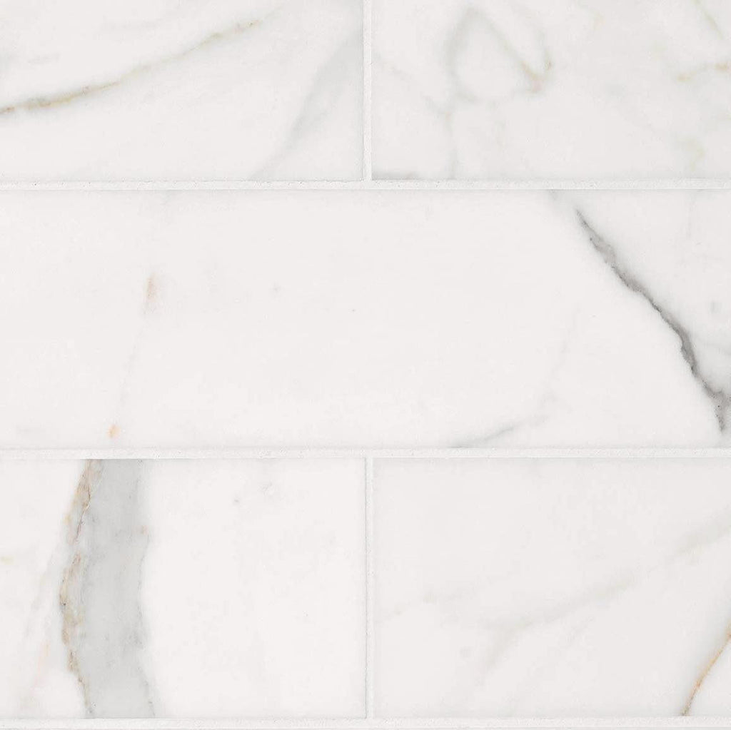 Calacatta gold marble subway tiles