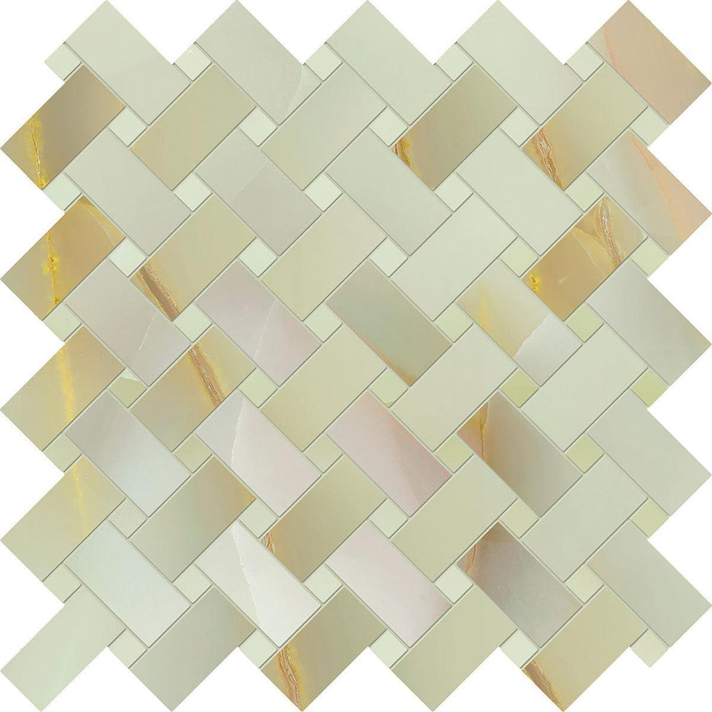 Emporio Soft Jade Onyx Porcelain Mosaic Tile Sample | Tile Club