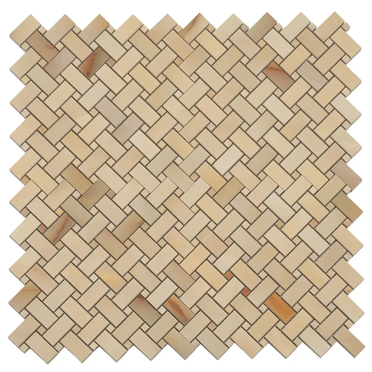 Emporio Soft Peach Onyx Porcelain Mosaic Tile | Tile Club