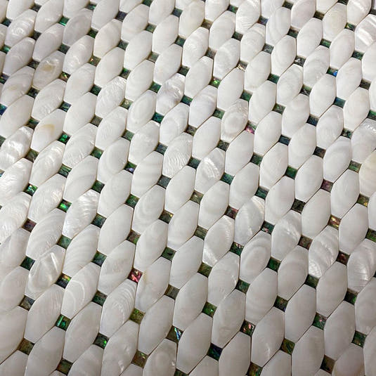 Mother Of Pearl Pillow With Abalone Dots Mosaic Tile