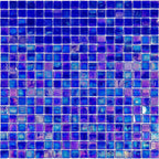 Iridescent Blue Glass Mosaic Tile