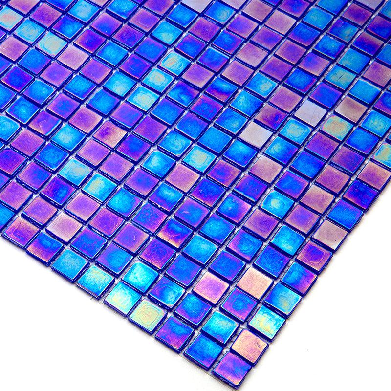 Iridescent Blue Glass Mosaic Tile | Tile Club
